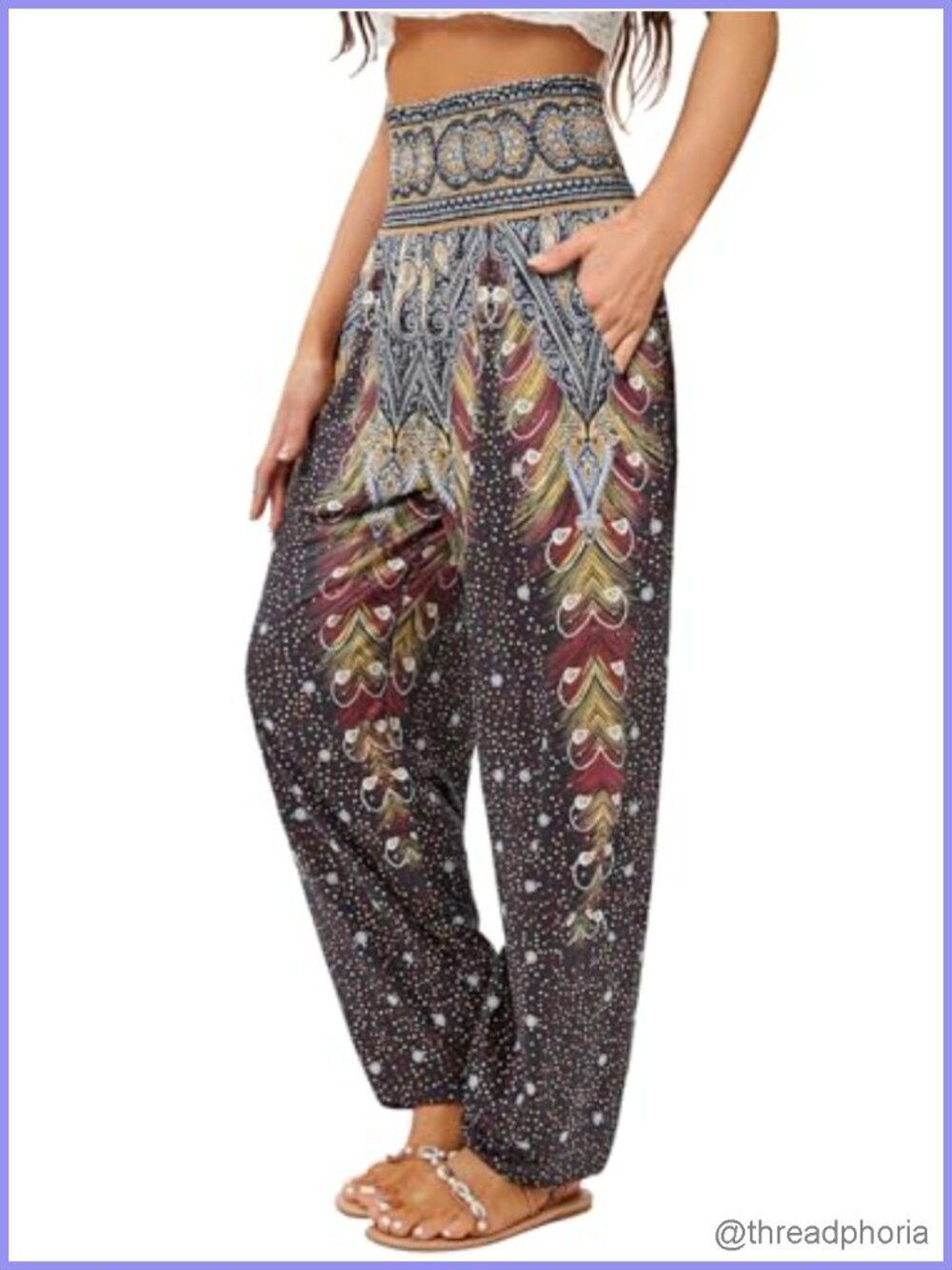 Women's Harem Jogger Sweatpants Lounge Yoga Boho Pants High Waist Pockets